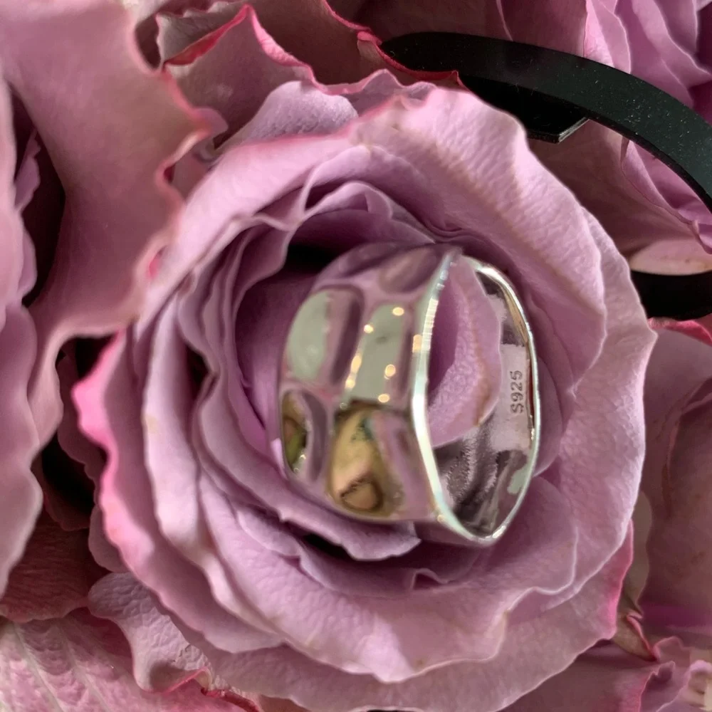 Anthro Sterling Silver Dented Irregular Pinky Ring Resizing One Size